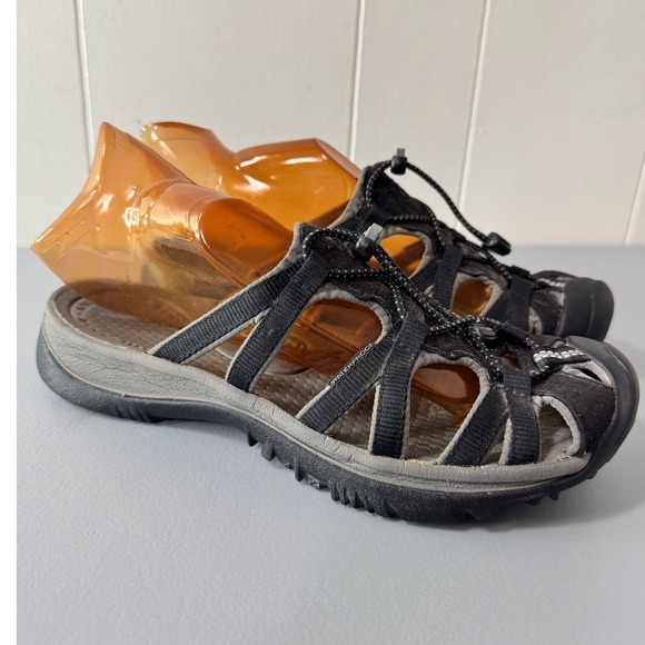 Keen Shoes - KEEN Women's Water Hiking Sandals Black & Gray Adjustable Bungee Lace Size 8.5